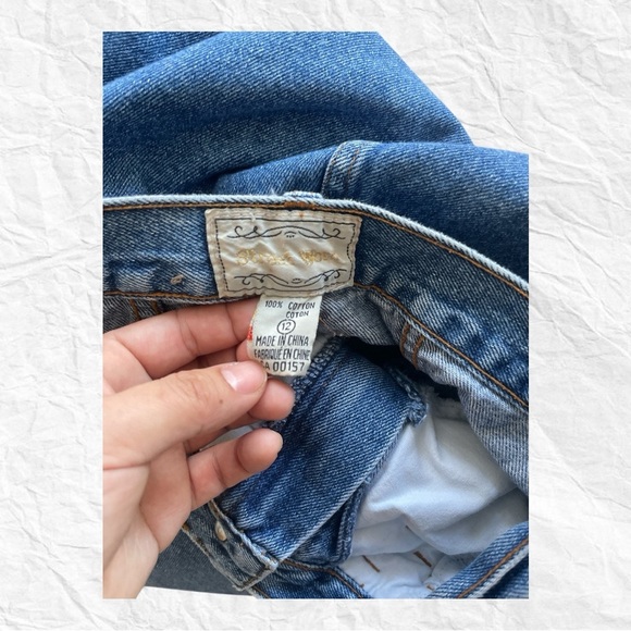 3/$25 Street work size 12 vintage cotton blue jeans - Picture 3 of 3